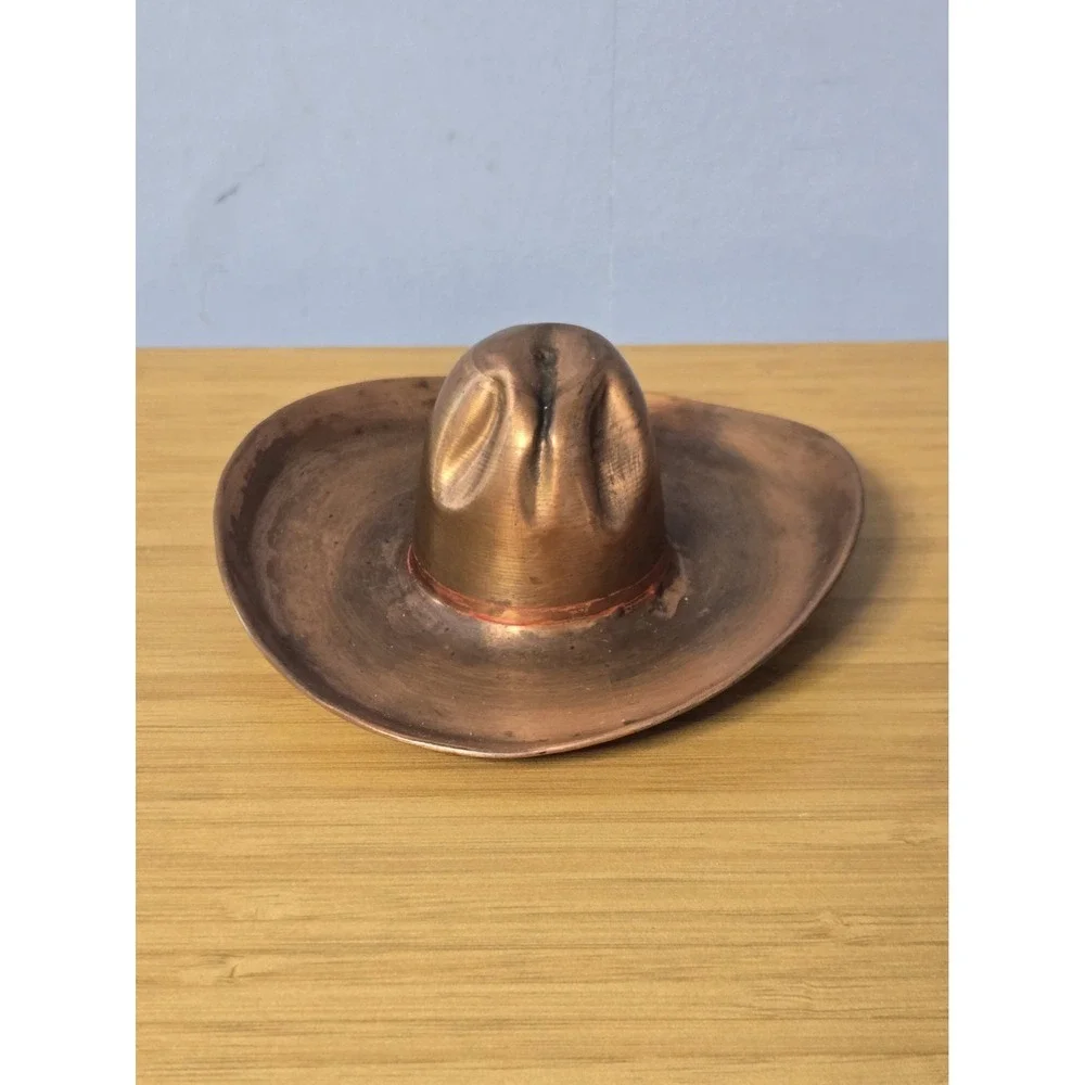 Vintage Copper Cowboy Hat Ashtray Trinket Dish